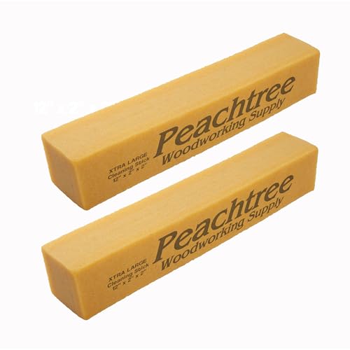 Abrasive Cleaning Stick Sandpaper Cleaner | Remove Dust and Debris from Sanding Belts & Discs | Xtra Large Natural Rubber Cleaning Block for Woodworking | 2" X 2" X 12" (Xtra Large 2 Pack) - size: Xtra Large 2 Pack