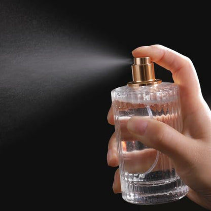 100ml/3.4 Oz Glass Spray Bottle Perfume Atomizer,Refillable Perfume Spray Bottle Perfume Bottles Empty with 3 Kinds of Perfume Dispenser (Round 100ml) - style: Round 100ml
