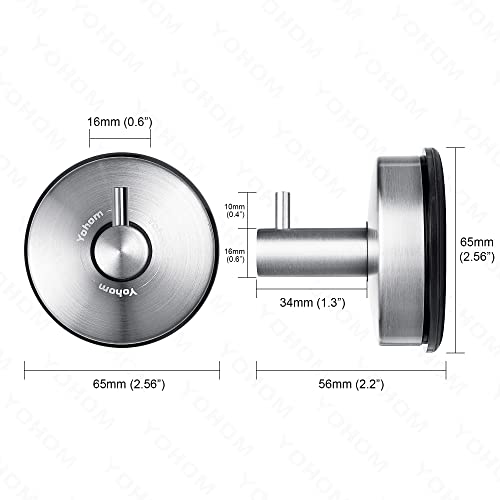 YOHOM Vacuum Suction Cup Hooks Shower Towel Holder Bathroom Shower Hook Brushed Stainless Steel Suction Towel Rack Kitchen Storage Organizer for Bathrobe Loofah Washcloth 4Pcs - color: 4 Brushed