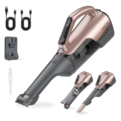 Shop-Vac S4 20V Handheld Vacuum Cordless with Brushless Motor, Rotatable Nozzle, Dual-Speed Powerful 16000 Pa Suction Portable Vacuum for Home & Pet Hair, Wall-Mounted, LED Light, Champagne Gold - color: Champagne Gold