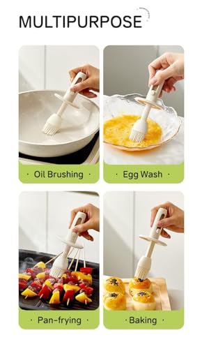 2-in-1 Glass Olive Oil Dispenser with Retractable Silicone Brush – Leakproof Oil Bottle for Cooking, Grilling, Baking & Kitchen Use (White/Green/Yellow) (GREEN) - color: GREEN