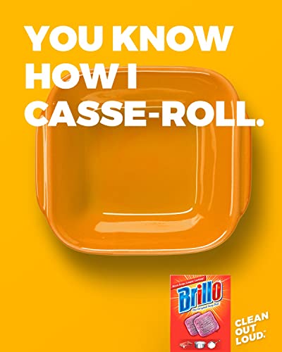 Brillo Single Use Steel Wool Soap Pads, Smaller Size Original Red Scent, 15 Count (Singles, 15 Count (Pack of 12))