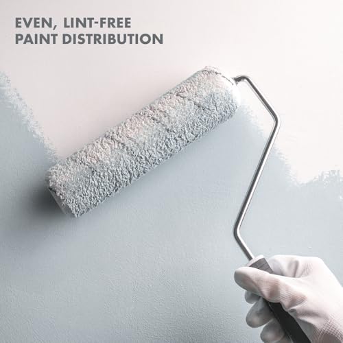 4 - Pack 9 Inches Paint Roller Covers for Smooth and Lint-Free Finish – Nap 1/2 - Made in Italy -Premium High-Density Microfiber Roller Covers - Ideal for Professionals and Homeowners - size: 4 Pack 9"- 1/2 Nap ( Roller Covers )