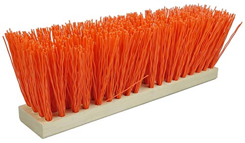 Weiler 42054 18" Street Broom, 5-1/4" Trim Length, Orange Polypropylene Fill, Made in the USA - size: 18", style: Orange Polypropylene