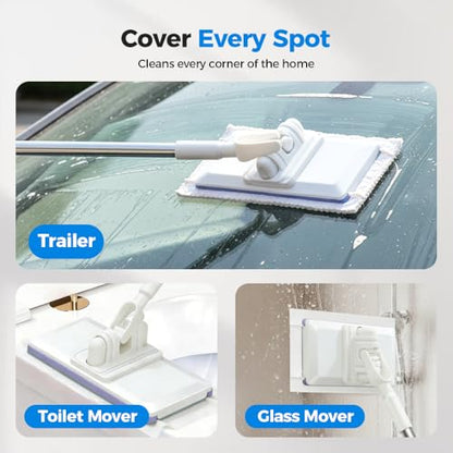 Hands-Free Multi-Purpose Flat Mop, Hands Free Flat Mop One Click with Any Cloth, Easy to Disassemble, Suitable for Tile, Wood, Laminate Floors, Kitchens, Bathrooms and Daily Home Cleaning Use (A) - color: A