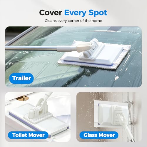 Hands-Free Multi-Purpose Flat Mop, Hands Free Flat Mop One Click with Any Cloth, Easy to Disassemble, Suitable for Tile, Wood, Laminate Floors, Kitchens, Bathrooms and Daily Home Cleaning Use (C) - color: C