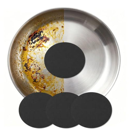 3PCS Stainless Steel Sponge, Heavy Duty Emery Sponges for Burnt-On Stain Removal, Zero Chemicals, Reusable Cleaning Sponges for Stainless Steel Cookware, Pots, Pans & Grills