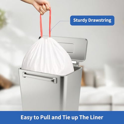 4 Gallon Drawstring Small Kitchen Trash Bags,Clean Fresh Scent and Heavy Duty Garbage Bags(100 Count,45x50cm) - size: 1 Count (Pack of 100), style: 4Gallon(100Counts)White