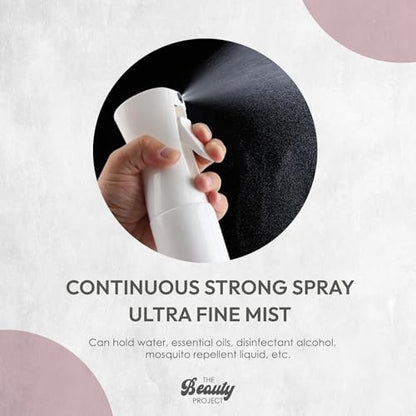 Spray Bottle Mister for Hair - Continuous Mister, Fine Water Mist, Trusted by Professional Salons & Barbers, 10.1oz - Clear Bottle (Light Pink) - color: Light Pink