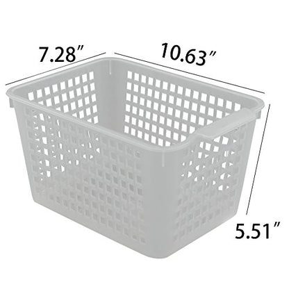 Clear Plastic Storage Bins/Basket Organizer, 6-Pack | Pantry Organizers and Storage, Multi-Use Organizer Binsfor Home Bathroom Kitchen