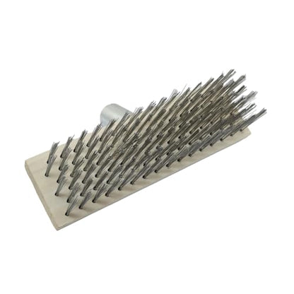 Wire Floor Brush Replacement Head Long Stiff Hair Stainless Steel Wire Brush Heavy Duty Outdoor Broom Head Deck Brush For Kitchen Bathroom Concrete Floor Patio Pavement Moss Tile Scrubbing Brush