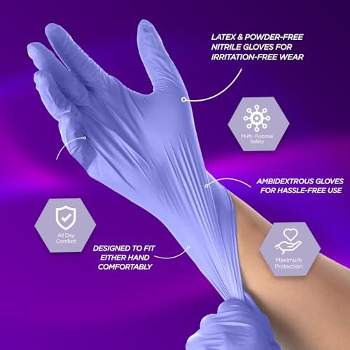 MED PRIDE Nitrile Exam 1200 Count Gloves, Blue Disposable Exam Gloves, Powder-Free Latex-Free, Medical Grade - style: Small Case of 1200
