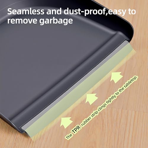 Hand Broom and Dustpan Set with Bamboo and Stainless Steel Handle, PET Bristles, Portable Cleaning Kitchen Countertops, Table Tops,Crumbs,beds,Sofas,Camping,Cars and Animal Cages