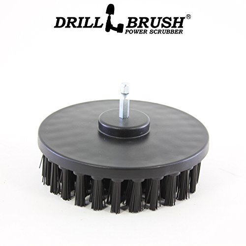 Industrial Cleaning Supplies: 5-Inch Flat Black Ultra Stiff Bristles Spin Brush - Electric Spin Scrubber BBQ Grill Brush for Deep Cleaning - Rust Removal - Power Cleaning Brush - Garage Floor Scrubber