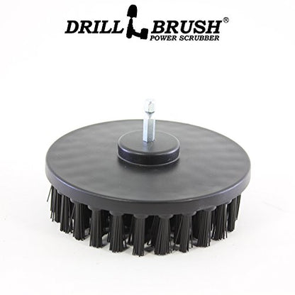 Industrial Cleaning Supplies: 5-Inch Flat Black Ultra Stiff Bristles Spin Brush - Electric Spin Scrubber BBQ Grill Brush for Deep Cleaning - Rust Removal - Power Cleaning Brush - Garage Floor Scrubber