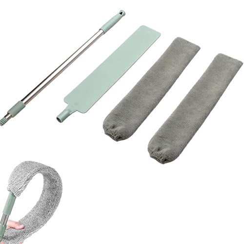 Retractable Gap Dust Cleaning Artifact, Extendable Duster Cleaning Tool with Bendable & Removable Head, Reusable Washable Dusting Wand for Home, Ceiling, Blinds & Under Furniture