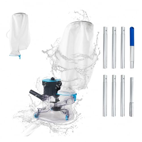 Leaf Eater, Heavy-Duty Cordless Pool Vacuum Cleaner with Dual Filter Bags,with Pole,Powerful Suction, Rechargeable, Effortless Leaf & Debris Removal, for Above Ground Pools & In Ground Pools - style: Cordless Pool Leaf Vacuum Cleaner with Pole