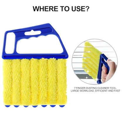 Blue Window Blind Cleaner Duster Tool – Handheld Brush for Venetian Blinds, Air Vents, and Window Tracks - color: Blue