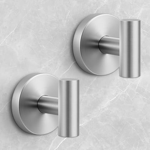 Shower Hooks for Inside Shower,No-Drill Removable&Reusable Towel Hooks for Bathroom,Heavy Duty Suction Cup Hooks for Glass Window,2 Packs(Silver) - color: Silver, size: 2 Pack