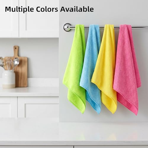 Microfiber Cleaning Cloth 10 Pack, 9.8 x 9.8 Inch Towels, Ultra Absorbent & Lint-Free, Streak-Free Rags for Car, Kitchen, Window & Household, Reusable Washable Cleaning Cloths (Pink) - color: Pink