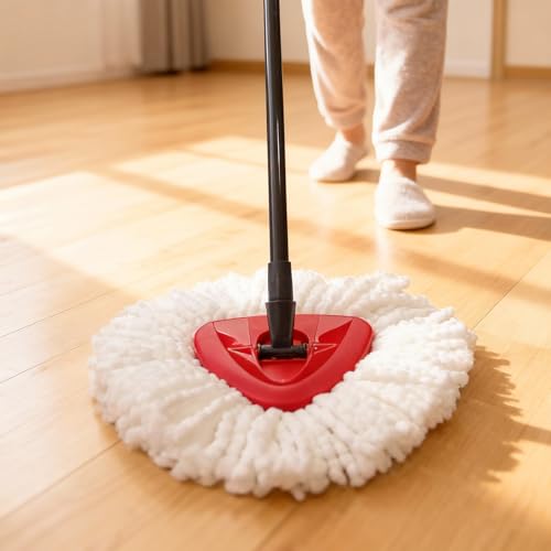 6 Pack Microfiber mop Head Replacements, Compatible with O-Ceda Easywring Single-Bucket Cleaning System, Powerful Stain Removal, Machine Washable, Easy to Replace - size: 6 Count (Pack of 1)