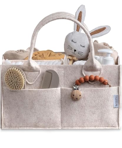 PUTSKA Baby Diaper Caddy Organizer - Nursery Storage Basket for Diaper Station, Baby Basket Shower List and Registry Gift Must-Haves, Newborn Essentials, Nursery Decor for Boy or Girl - Mocha, XL - color: Mocha, size: Extra Large