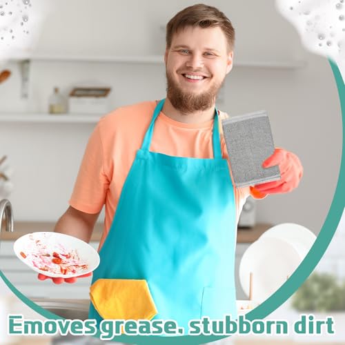 Thyle 24 Pack Steel Wool Scrubber Kitchen Sponges, Heavy Duty Non Scratch Metal Sponges, Reusable Cleaning Scrub Pads for Dishes, Pots, Pans, Sink and Tough Hard Stains (Gray) - color: Gray