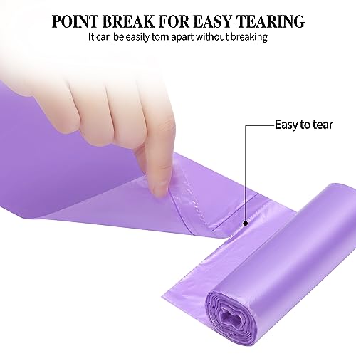3 Rolls Small Trash Bags - 60 Counts Durable 4 Gallon Small Garbage Bags for home office kitchen Bathroom Bedroom Trash Can liners（Purple） - color: 60 Count Purple