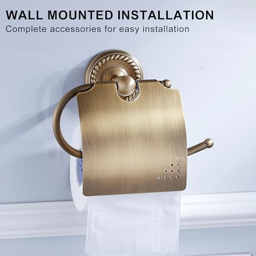 Antique Bronze Toilet Paper Holder for Bathroom Toilet Paper Roll Holder withlid Wall Mounted - color: Toilet Paper Holder Withlid