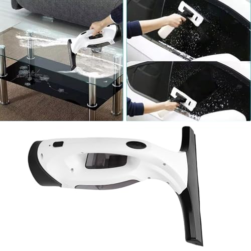 Yosoo Portable Window Vacuum Squeegee, Cordless Automatic Electric Wiping Tool, Intelligent Water Absorption, Prevent Condensation Function, Strong Suction Power, Li ion Battery (US Plug 100-240V)
