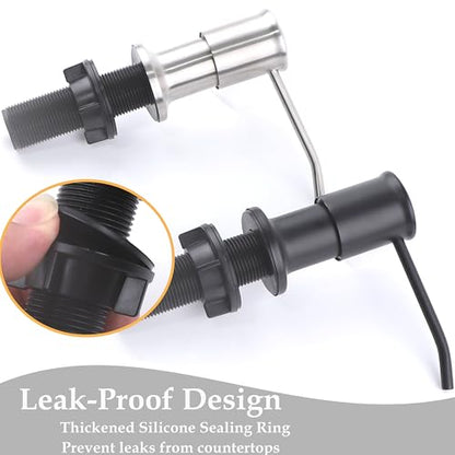 Sink Soap Dispenser Pump Brushed Nickel Built in Kitchen Counter Dish Soap Dispenser with 41" Extension Tube for Bathroom RV Under Sink Hand Soap Lotion Pump - color: Silver