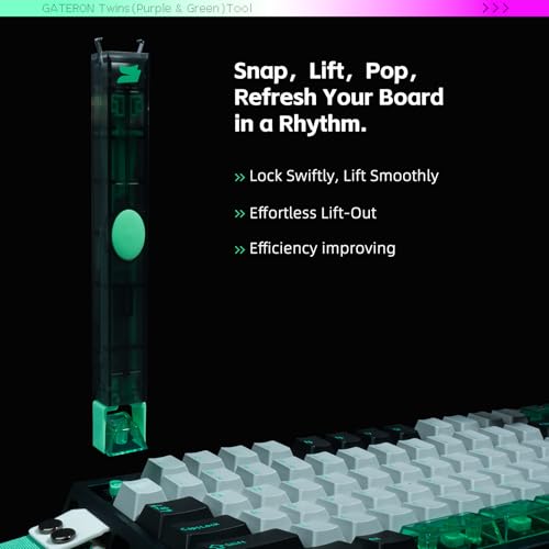 GATERON Twins Switch Puller Keycap Puller, DIY Tool Easily Remove and Replace Gaming Keyboard Switches and Keycaps Integrated for Mechanical Keyboard (Green) - color: Green