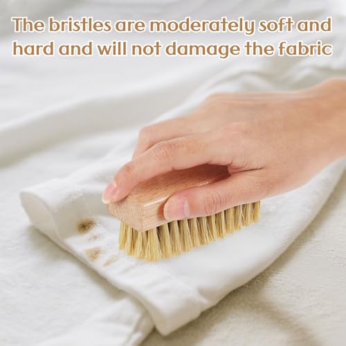 3 Pcs Wood Laundry Stain Brush Stain Remover Brushes with Boar Bristle Small Stain Brush for Clothes for Scrubbing Stains from Furniture Fabric Leather(3 Pcs E) - style: 3 Pcs E