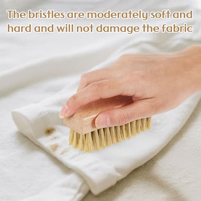 3 Pcs Wood Laundry Stain Brush Stain Remover Brushes with Boar Bristle Small Stain Brush for Clothes for Scrubbing Stains from Furniture Fabric Leather(3 Pcs E) - style: 3 Pcs E
