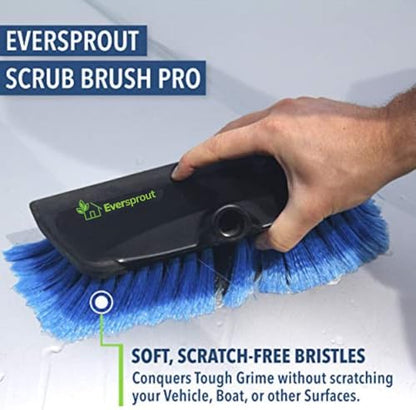 EVERSPROUT 1.5-to-3 Foot Scrub Brush | Built-in Rubber Bumper | Lightweight Extension Pole Handle | Soft Bristles wash Car, RV, Boat, Solar Panel, Deck | Shower Brush for Cleaning | Floor Brush - size: 3 feet
