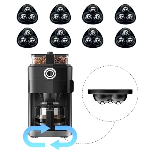 Self Adhesive Appliance Sliders 8 Pack Kitchen & Furniture Rollers | Move Small Appliances Easily 360° Glide No Tools Peel Stick 12lbs Per Wheel - color: Black, size: 8pcs