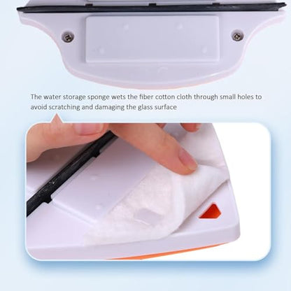 Double Sided Magnetic Window Cleaner Effortless Glass Cleaning for Home and Car Triangular Magnetic Squeegee with T-Shape Handle Windshield Wiper,Glass Washer Washing Equipment