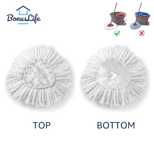 BonusLife 3-Pack Mop Head for O-Ceda EasyWrin Spin Mop Refill 1-Tank System Only Easy Cleaning Microfiber Replacement