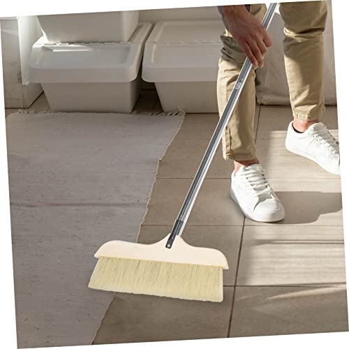 Baluue Soft Bristle Cleaning Brush Long Handle Broom for Floor Cleaning Telescopic Sweeper Detachable Head Broom for Indoor Outdoor