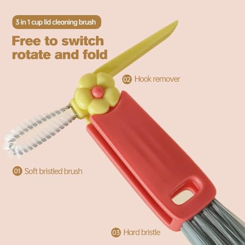 3 in 1 Cup Lid Gap Cleaning Brush Set, 2026 New 3 in 1 Multifunctional Crevice Cleaning Brush for Bottle Gap Tight Spaces Cup, Cup Lid Gap Cleaner, Home Kitchen Crevice Brush Tools (3 PCS-#1)