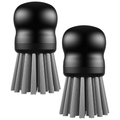 Mini Dish Brush for Cleaning Chicken Shredder, Palm Brush Dish Scrubber with Ergonomic Grip, Kitchen Brush for Washing Dishes, Pans, Pots, Sink (2, Black) - color: Black