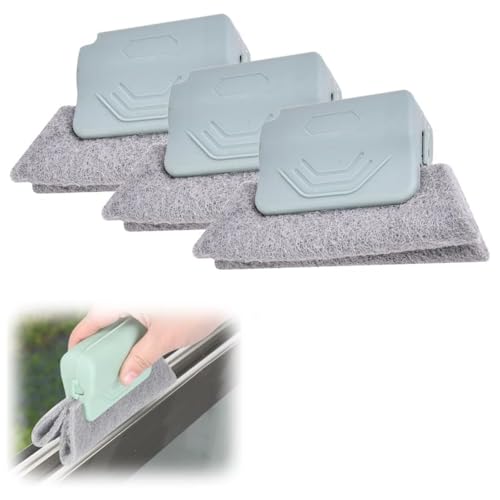 Magic Track Cleaner Groove Cleaning Brush Set Handheld Tool for Window Slides Gaps Tile Lines All Purpose (Gray) - color: Gray