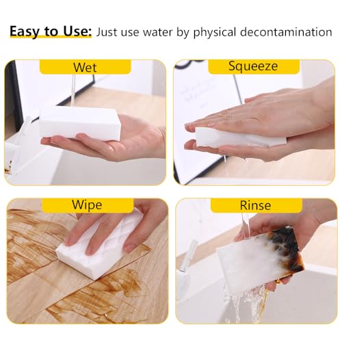 Melamine Sponge,50 Pack 2X Density Magic Sponges Eraser in Bulk,Melamine Foam Cleaner for Kitchen, Bathroom,Bathtub, Sink,Furniture, Wall Cleaner - color: White（50pcs）, size: 3.93x2.36x0.79in