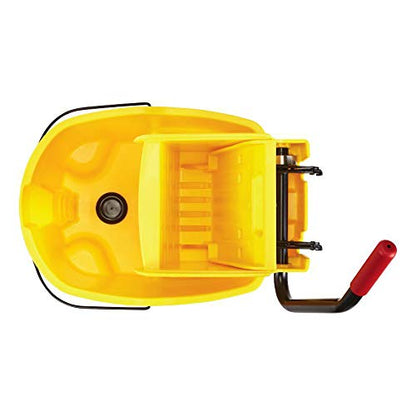 Rubbermaid Commercial Products WaveBrake 44 QT Side-Press Mop Bucket and Wringer Combo on Wheels with Foot Drain Yellow for Heavy-Duty Floor Cleaning - style: Side-Press
