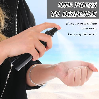 Kigley 100 Pcs Small Spray Bottle Bulk 4 oz Plastic Empty Mist Spray Bottles for Essential Oils Fine Mist Sprayer Reusable Refillable Portable Travel Containers for Perfume Cleaning Samples(Black) - color: Black