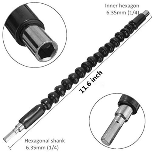 HUAWELL 8 Piece Black Drill Brush Ultra Stiff Cleaning Brush with Extend Attachment Set- All Purpose for Bathroom Surfaces, Grout, Smokers, Grills, Floor, Tile and Hard Water(Black) - color: Black