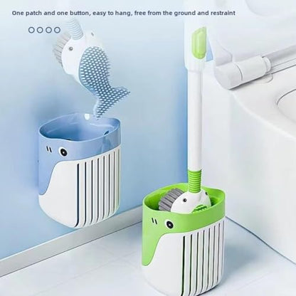 Suction Cup Toilet Brush Set, 2025 Wall-Mounted Toilet Cleaner with Built-in Liquid Dispenser & Quick-Dry Holder, Touch Free, Space-Saving Hygienic Bathroom Organizer for Home,RV,Boat (Yellow) - color: Yellow