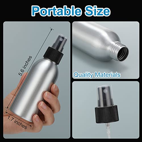 Irenare 24 Pcs Small Spray Bottles Aluminum Fine Mist Spray Bottles Bulk Metal Essential Oil Storage for Perfume Toner Liquid Refillable Pump Vials Atomizer Containers for Room Travel(4 Oz) - size: 4 Oz