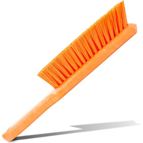 SPARTA 8 Inch Soft Counter Brush with Polyester Bristles and 5 Inch Handle, Color Coded Handheld Broom for Tables Countertops and Foodservice Surfaces, 13 Inch Overall Length, Orange - color: Orange