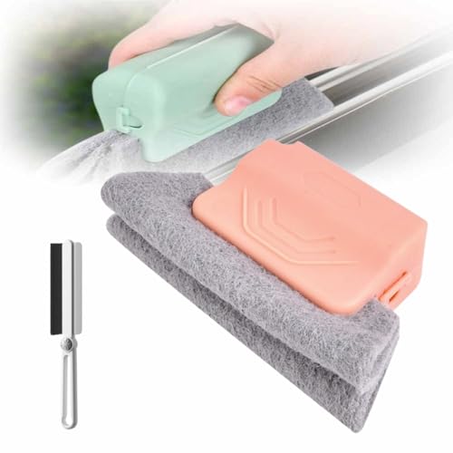 Window Groove Cleaning Brush,2024 New Hand-held Magic Window Track Cleaner Tools Set,Groove Cleaning Brush Window or Sliding Door for Sliding Door, Sill, Tile Lines, Shutter (Pink) - color: Pink